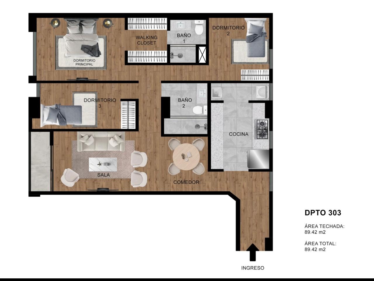 ALQUILO DEPARTAMENTO PISO 3 – 90M2  – MIRAFLORES — foto 3